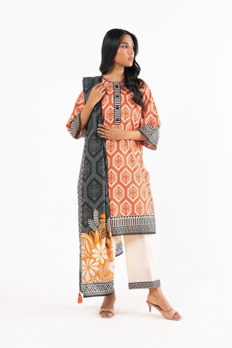 Printed Khaddar 3-piece suit | MK-01