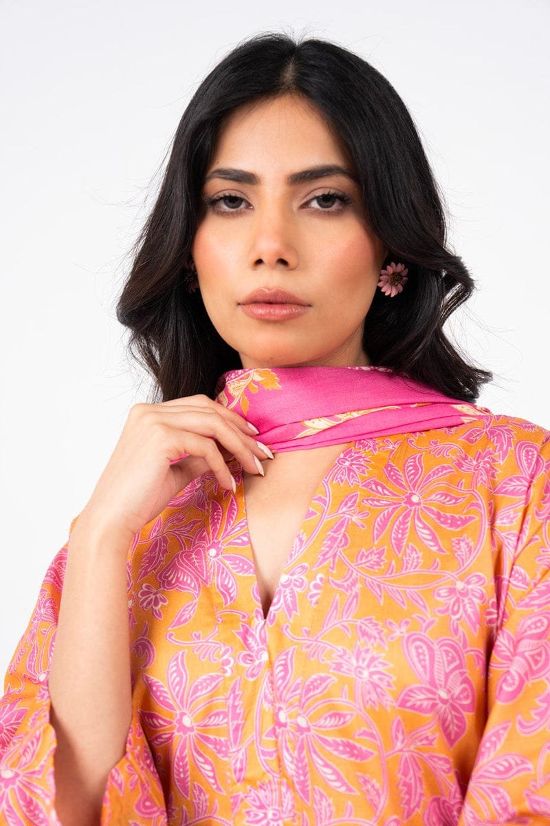 Printed Khaddar 3-piece suit | MK-02